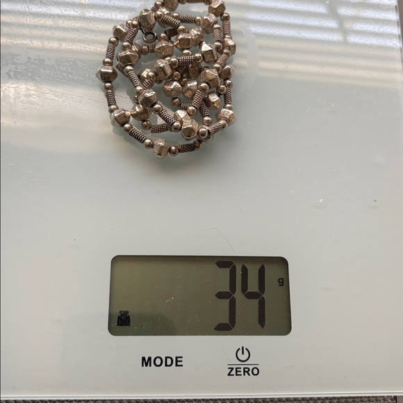 Elegant Ancient Geometric Sterling 925 Beaded Necklace 24” Byzantine 34g Heavy - Picture 6 of 6